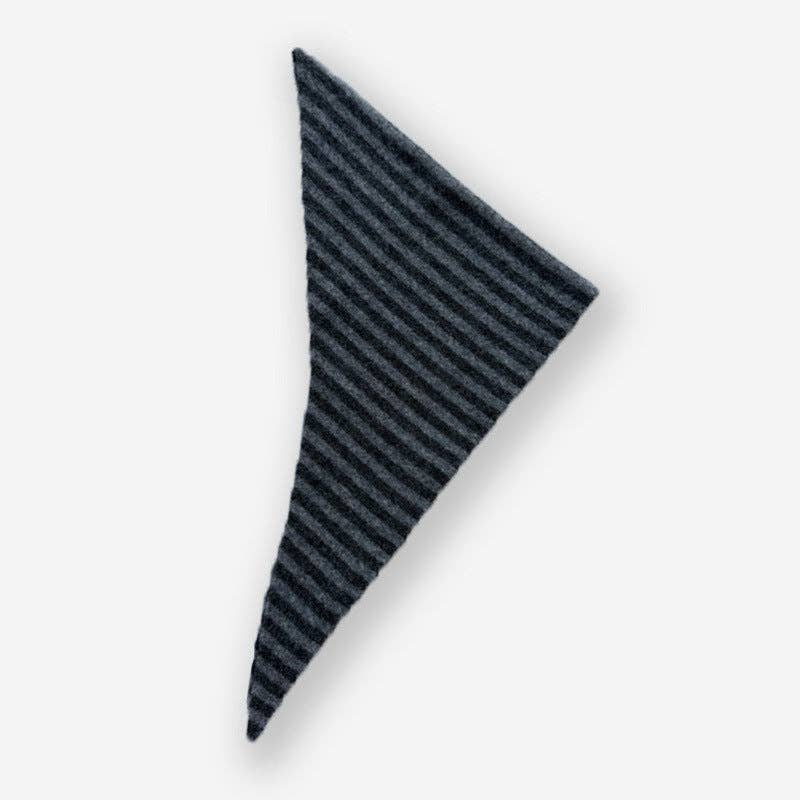 Striped Wool Triangle Scarf for Women - Soft and Cozy: Red and White / 110 x 40 cm