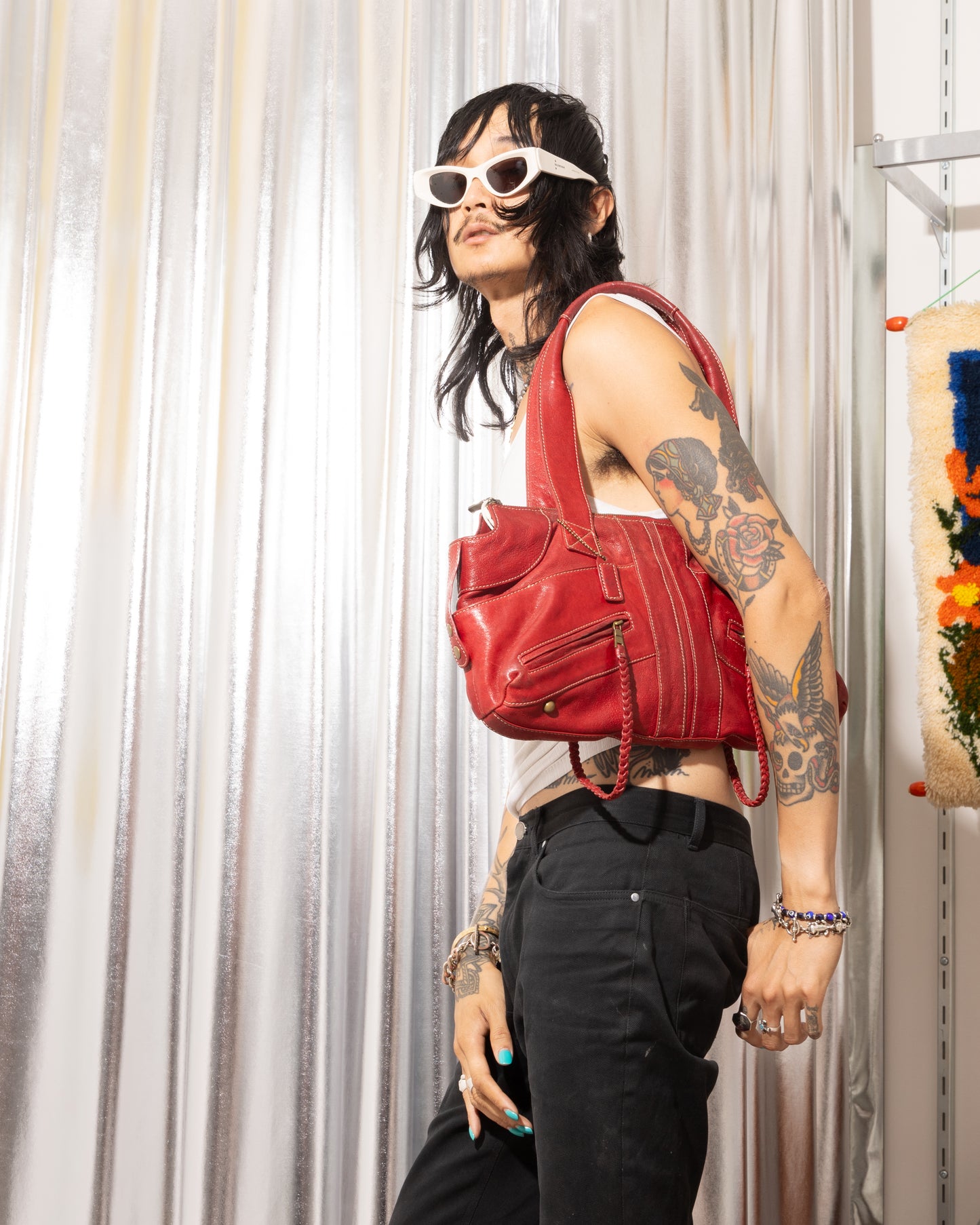 ITALIAN LEATHER 00'S RED BAG