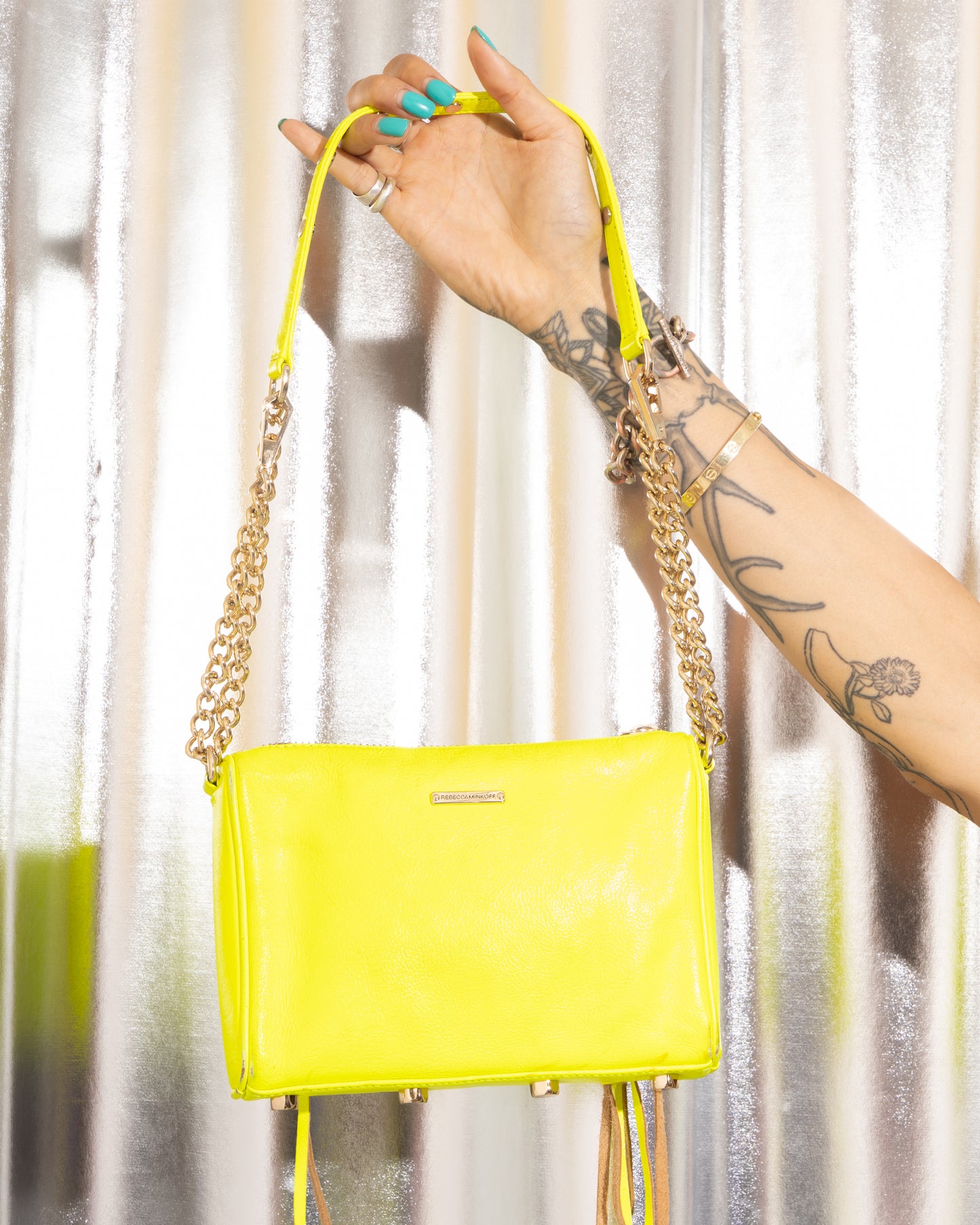 GENUINE LEATHER NEON MINI BAG