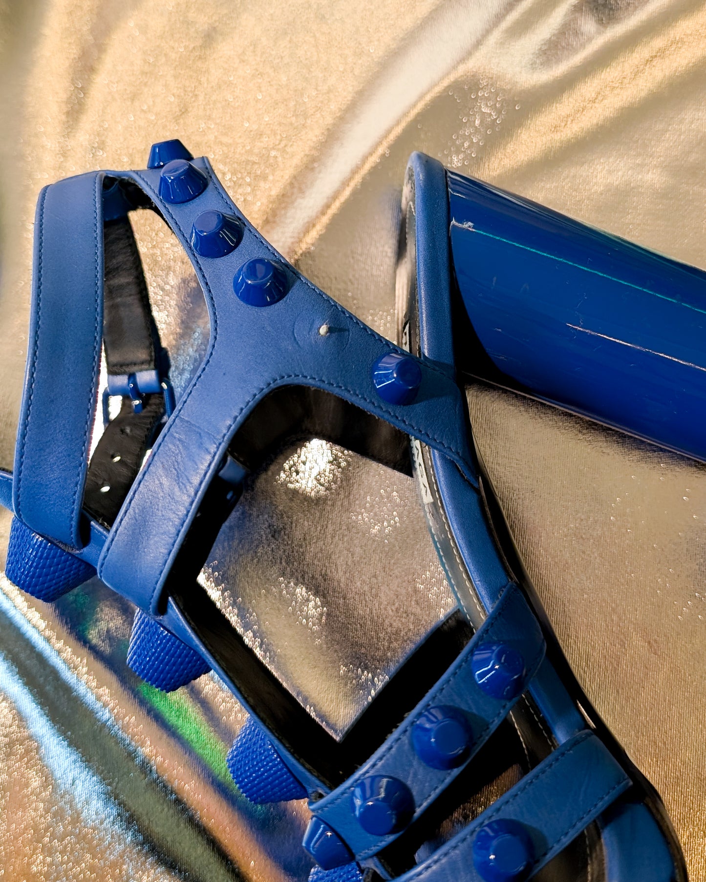 BALENCIAGA STUDDED GLADIATOR HEELS - SIZE 36.5