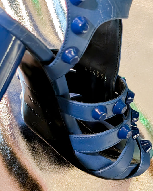 BALENCIAGA STUDDED GLADIATOR HEELS - SIZE 36.5