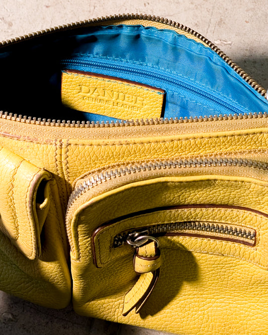 GENUINE LEATHER BELT BAG - YELLOW