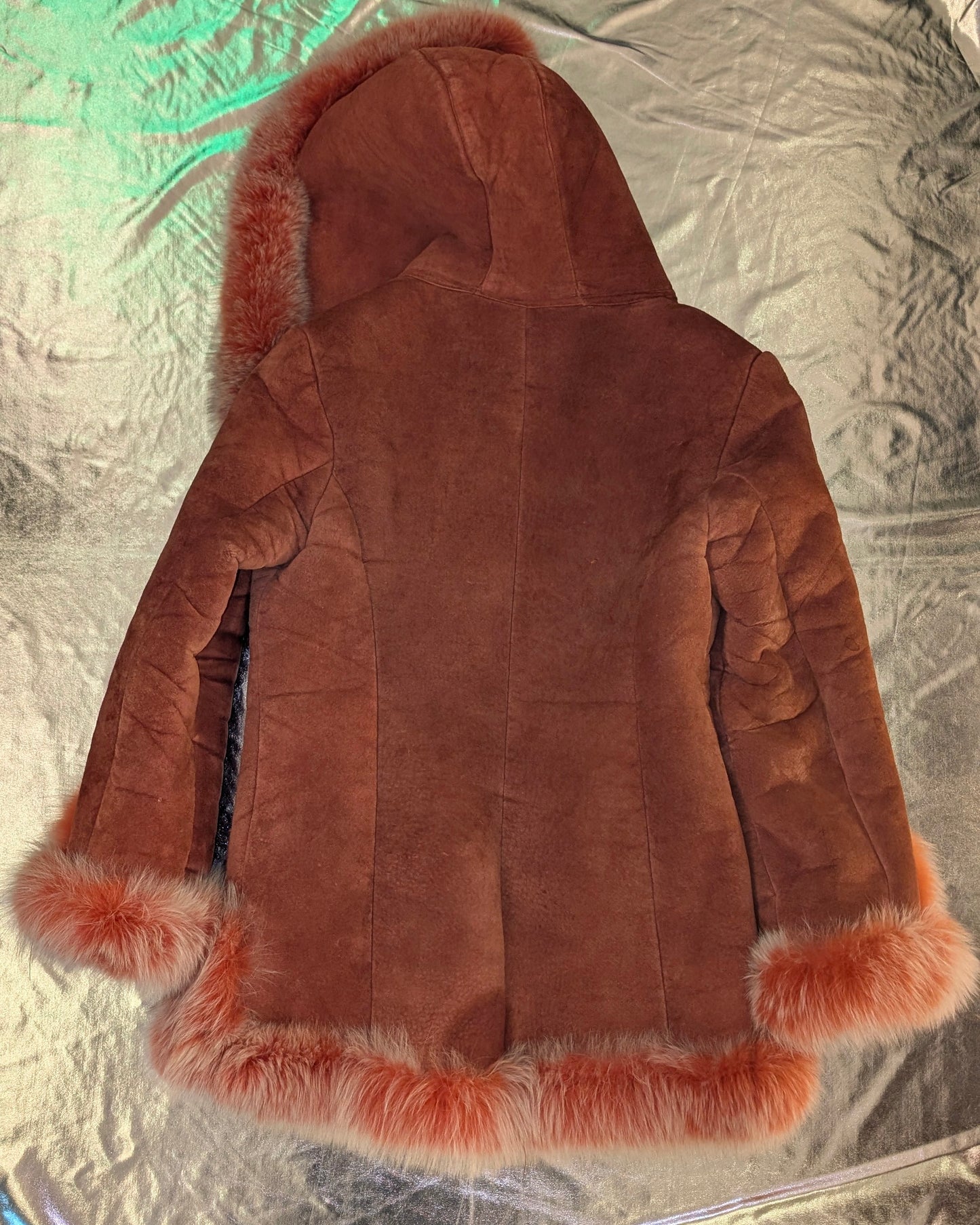 FUR TRIMMED SHEARLING JACKET - PHEONIX - (XS-S PETITE)
