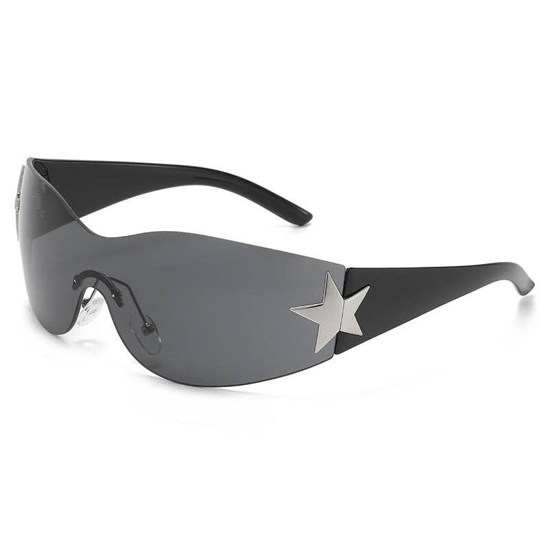 Y2K Chic Star Shaped Pilot Sunglasses UV400 Protection: Pink Frame with Gradient Purple Lens