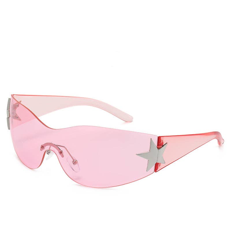 Y2K Chic Star Shaped Pilot Sunglasses UV400 Protection: Brown Frame with Gradient Brown Lens