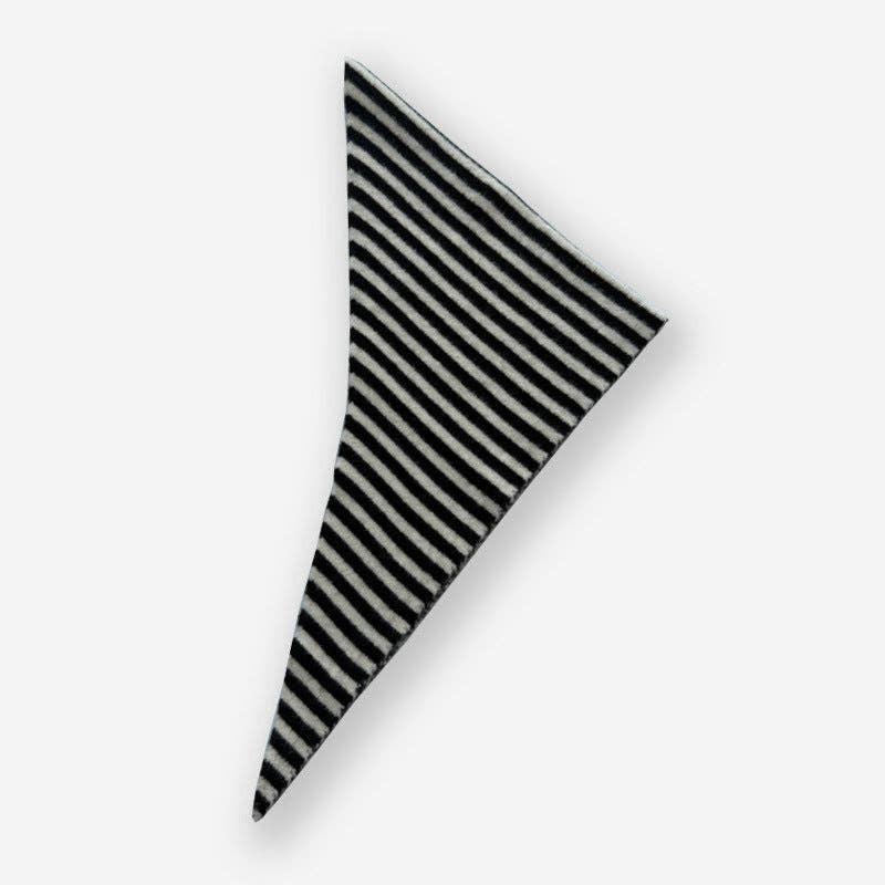 Striped Wool Triangle Scarf for Women - Soft and Cozy: Red and White / 110 x 40 cm