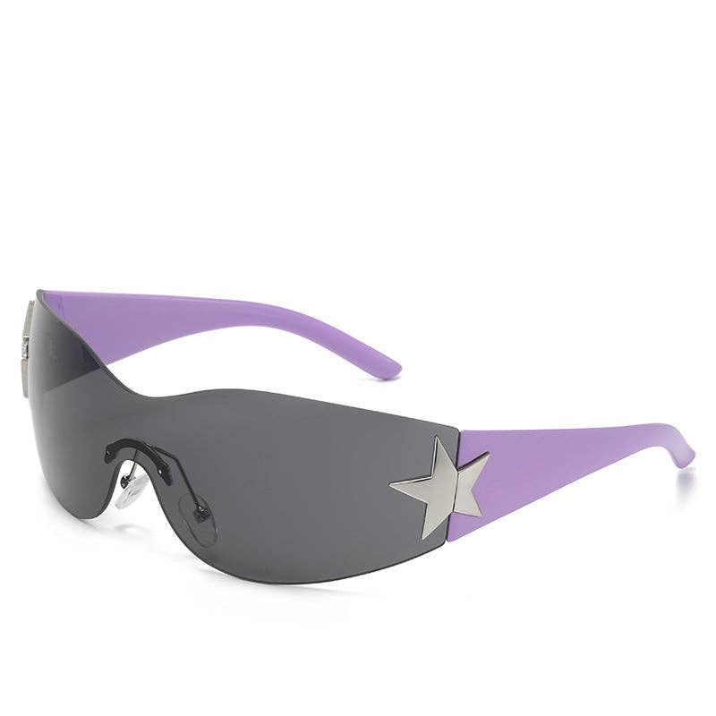 Y2K Chic Star Shaped Pilot Sunglasses UV400 Protection: Brown Frame with Gradient Brown Lens