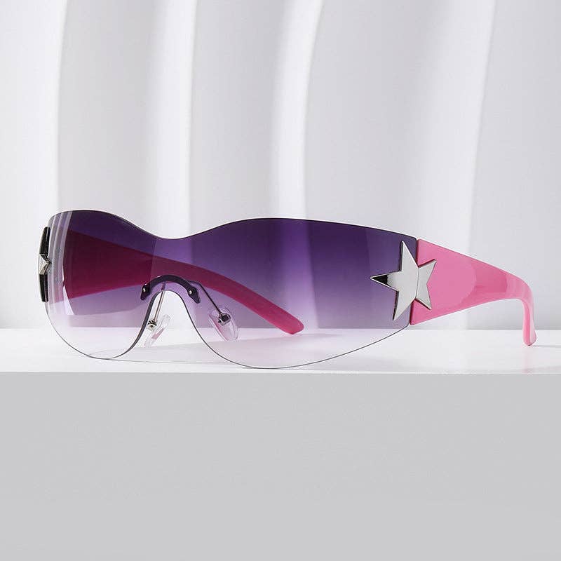 Y2K Chic Star Shaped Pilot Sunglasses UV400 Protection: Black Frame with Grey Lens