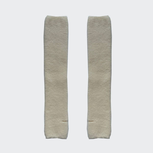 WOOL KNIT BALLET SOCKS - WHITE