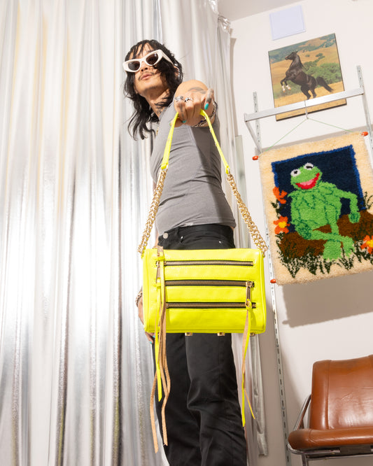 GENUINE LEATHER NEON MINI BAG