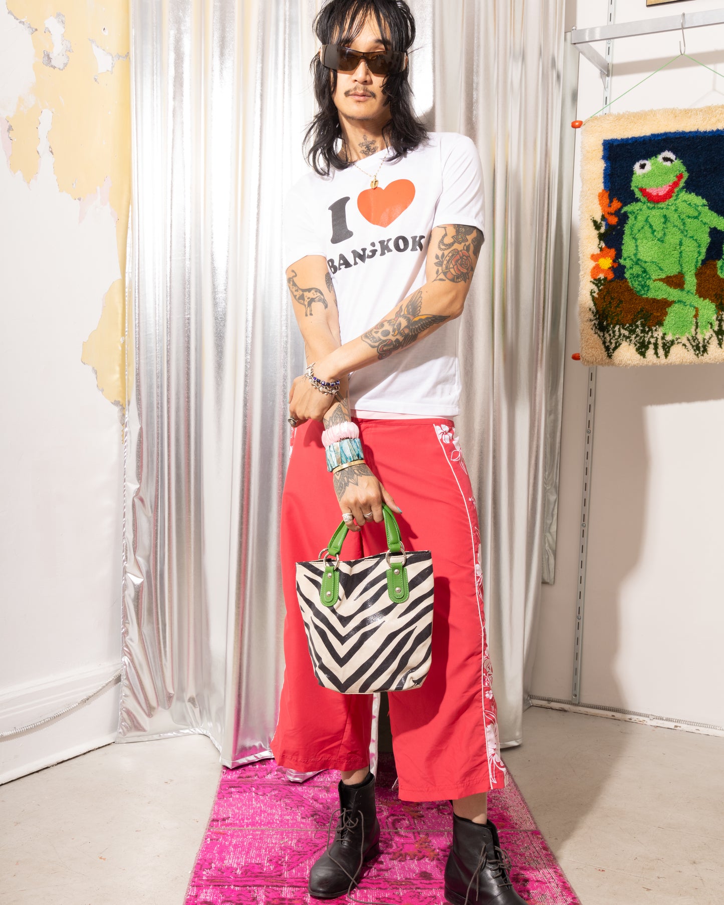 ITALIAN ZEBRA PRINT LEATHER TOTE