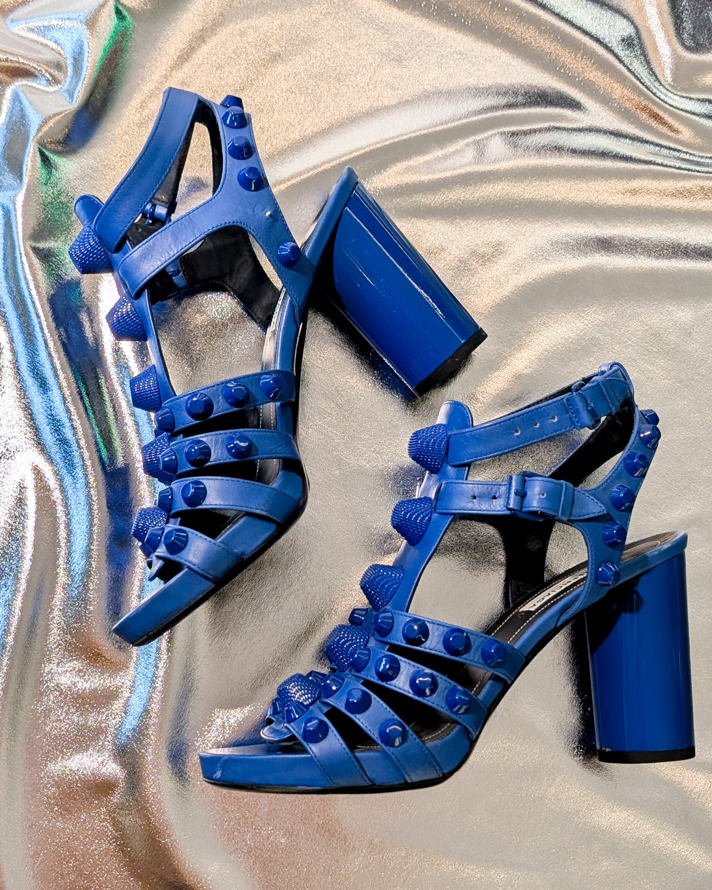 BALENCIAGA STUDDED  GLADIATOR  HEELS - SIZE 36.5