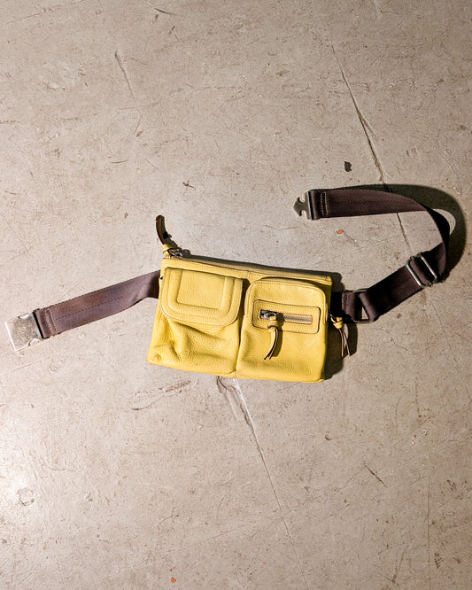 GENUINE LEATHER BELT BAG - YELLOW