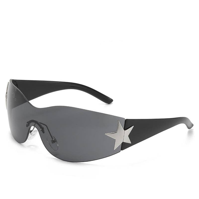 Y2K Chic Star Shaped Pilot Sunglasses UV400 Protection: Brown Frame with Gradient Brown Lens