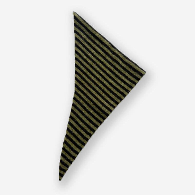 Striped Wool Triangle Scarf for Women - Soft and Cozy: Red and White / 110 x 40 cm