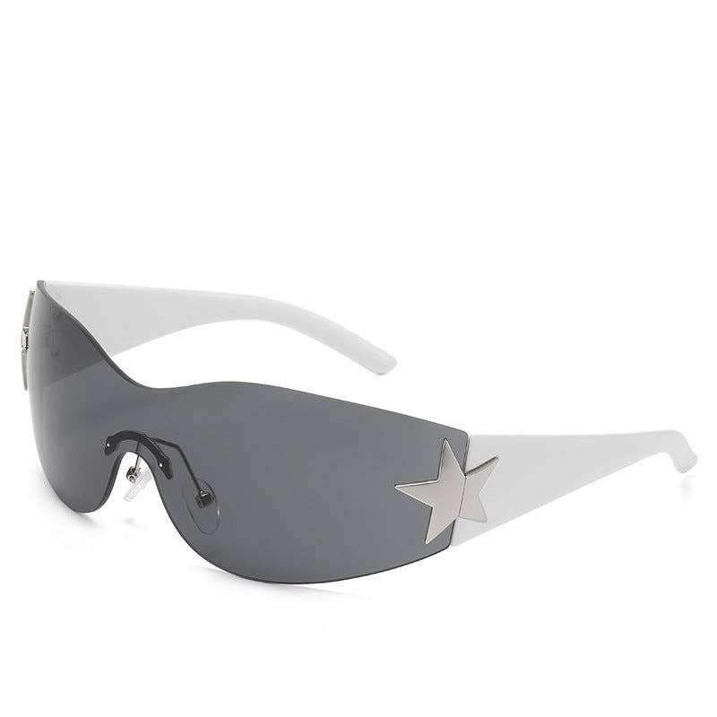 Y2K Chic Star Shaped Pilot Sunglasses UV400 Protection: Brown Frame with Gradient Brown Lens