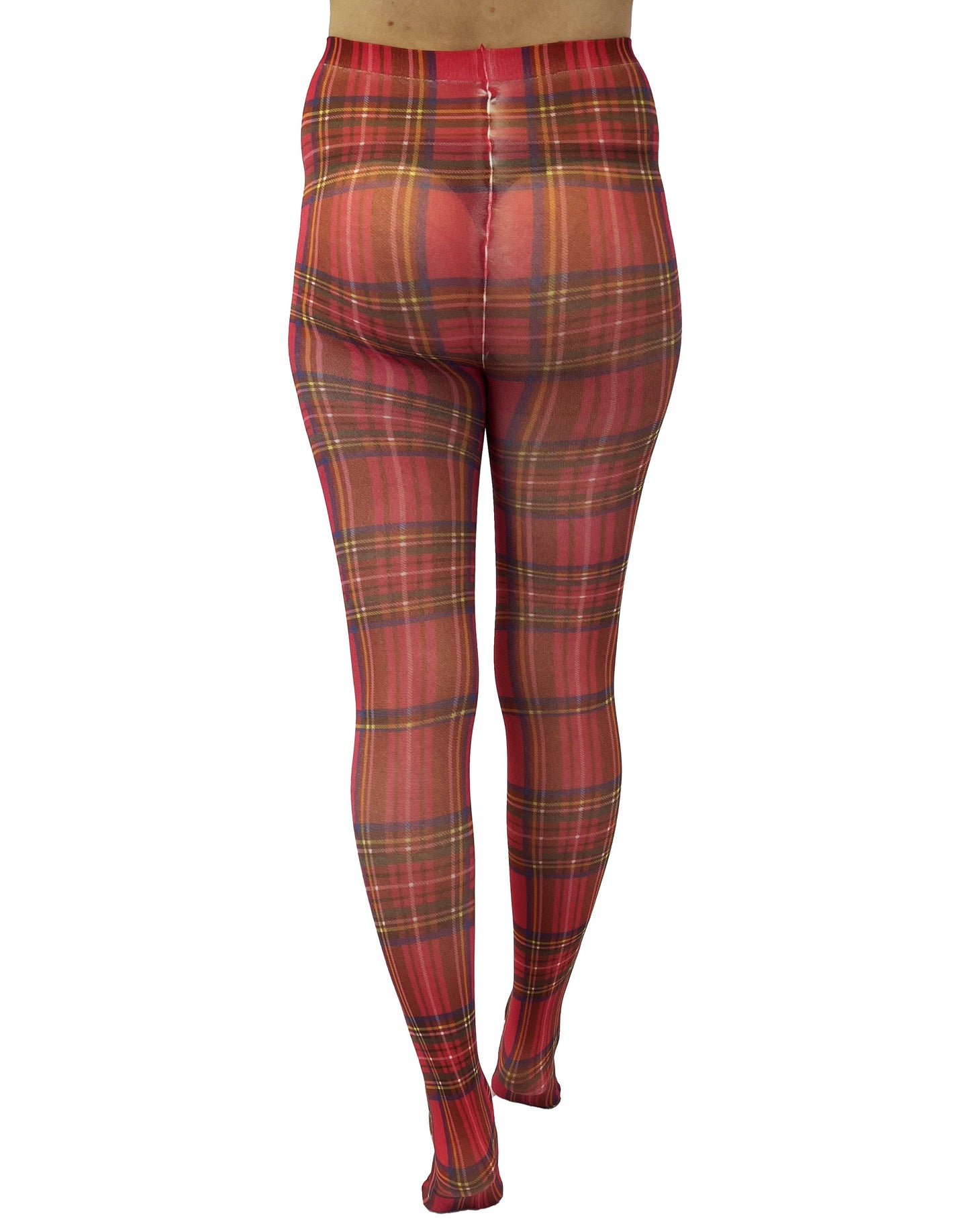ORIGINAL RED TARTAN PRINTED TIGHTS : (SM-MED)