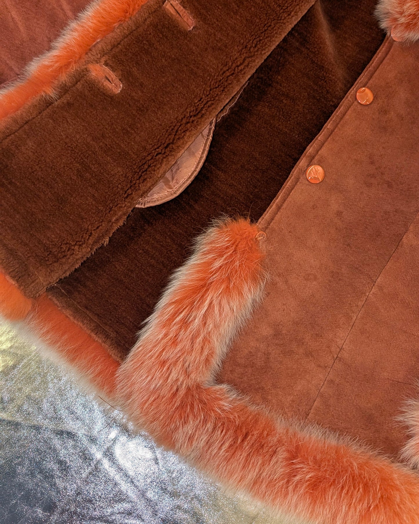 FUR TRIMMED SHEARLING JACKET - PHEONIX - (XS-S PETITE)